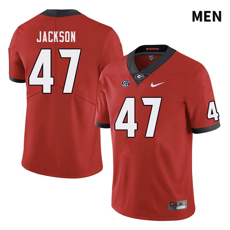 Georgia Bulldogs Men's Dan Jackson #47 Red Stitched College UGA Football Jersey 23TY011XP